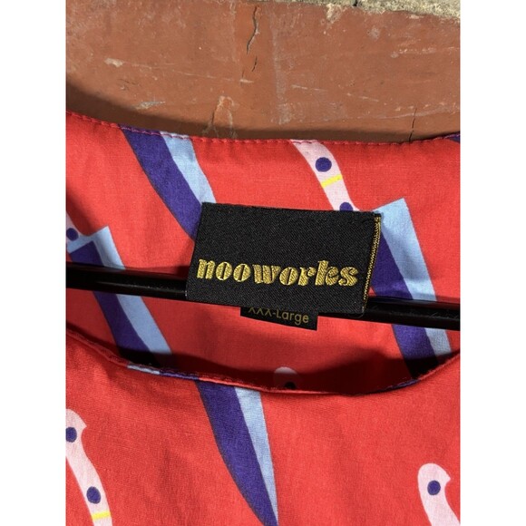 NOOWORKS Frida Dress Short Sleeve USA Made Retired Knife Print Womens Size XXXL - Picture 3 of 6